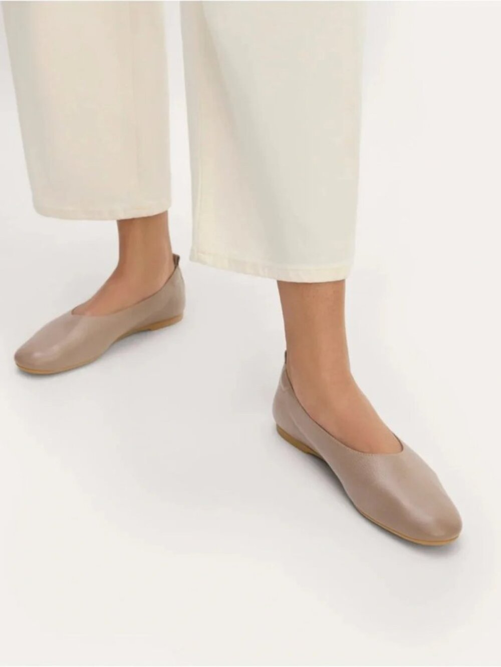Everlane Taupe Leather Made In Italy Ballet Flats Size 11